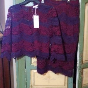 Jenn two-piece dressy dress in wine and blue szL